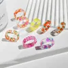 Anneaux de bande mode Fruits bague en résine transparente pour femmes filles nouveau Design fraise citron doigt bijoux cadeaux
