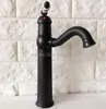 Kitchen Faucets Black Oil Rubbed Bronze Swivel Spout Sink Faucet Mixer Wash Basin Taps Single Hole Deck Mounted Wnf366