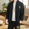 Männer Jacken 2023 Männer Öffnen Stich Druck Herbst Grau Herren Lose Vintage Chinesischen Stil Männliche Mode Kleidung Übergröße