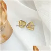 Stud Geometric Hollow Triangle Opal Orecchini 925 Sier Needle Earring Lady Party Lovers Gift Engagement Luxury Jewelr Dhgarden Dhjk8