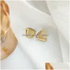 Stud Géométrique Creux Triangle Opale Boucles D'oreilles 925 Sier Aiguille Boucle D'oreille Lady Party Lovers Cadeau Fiançailles De Luxe Jewelr Dhgarden Dhjk8