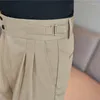 Męskie garnitury Neapol Drape High talia proste spodnie Brytyjskie biuro Mężczyźni Mężczyzny Trendy Luksusowe zielone Pantalones Hombre Fall