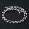 Chains Solid S925 Sterling Silver Bamboo Chain Necklaces Thai Collarbone Chin Fine Jewelry 4mm Mens Womens Necklace