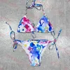 Kleurrijke letter bikini voor vrouwen trendy patroon zwemkleding