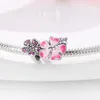 2023 Nueva Plata de Ley 925 Pandora Dangle Charm The Colorful Flower Hummingbird Spring Flower Pulsera Accesorios de joyería Producción de bricolaje