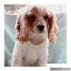 犬の襟のリーシュファッションペットフェイクパールネックレスジュエリー調整可能なエクステンションチェーンデザイン子犬の首輪アクセサリー