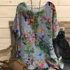 Women's T-Shirt 2023 New Round Collar Flower Printing Top Retro Pullover Summer Loose Short Sleeves Oversized Tee Shirt Fashion T-Shirt S-5xl P230515