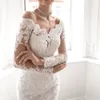 Party Dresses Long Sleeve Boat Neck Prom Trumpet Illusion Bridal Wedding Robe De Soiree Vintage Maxi 230515