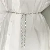 Bälten mode elegant strass kvinnor midje kedje bälte korsett bröllopsklänning lyxig designer märke tunn midjeband kvinnlig rem