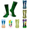 Femmes chaussettes 3D imprimé nouveauté drôle Long Art Harajuku peinture à l'huile haute genou bottes sport heureux coton fille veau