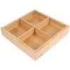 Set di stoviglie Contorno Vassoio quadrato Vaso per frutta secca in legno Contenitore per snack Veggie in bambù diviso