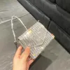 Bolsas e designer de luxo noite saco de embreagem de prata lidar com strass brilhante cristal ombro casamento mini