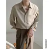 Men's Casual Shirts Retro Shirt No Pocket Men Long Sleeve Easy Care Button Up Cotton Fashion Male Social Formal Z136