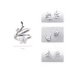 Ear Cuff Thaya White Cherry Blossom 925 Silver Clip Earrings Floral Cuff Earrings Non Perforated Suitable for Elegant and Exquisite Women 230512