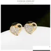 Colares pendentes Moda de moda Double Love Brincos de colar de diamante Double Inclaid Diamo