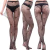 Femmes chaussettes été rétro noir multi-figure évider collants femmes sexy résille bas à la mode fine-maille cravate nylon collants