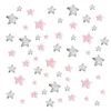 キッズのおもちゃのステッカー56pcsピンクグレーの星diy壁ステッカーキッズルームガールズベッドルームベビー保育園の壁装飾回収可能な壁のデカール
