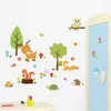 Adesivos para crianças para crianças desenho animado animais florestas adesivo de parede crianças salas de bebê decalques de sala de estar papel de parede quarto berçário de fundo adesivos de decoração de casa