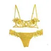 Bikini Air Bra & Panties Women New Sexy Low Waisted ThongFY lingerie lace 2-piece bra thong panties temptation rose with steel ring