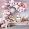 Outra festa de evento suprimentos macaron rosa balão guirlanda arco kit de casamento festas de aniversário decoração infantil globos rosa ouro confetti ballon chuveiro de bebê 230515