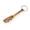 Adjustable Cord Empty Stone Holder Wax Rope Key Rings DIY Natural Quartz Crystal Healing Stone Net Bag Pendant fit for 1.5-2.3cm stone