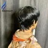 Alicrown Pixie Cut Wigs Short Bob Lace Frente Human Human Feching Wig Color Natural Non Remy Para Mulheres Negras