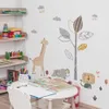 Adesivos para crianças para crianças desenho animado bebê elefante leão girafa adesivo de parede quarto quarto quarto casa decoração mural fofo animal papel de parede removível adesivos