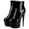Женские ботинки на платформе и каблуке, тонкие ботильоны для женщин, пикантные вечерние короткие зимние ботинки на молнии, дизайн
