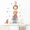 Kids' Toy Stickers Stacking Animal Wall Stickers for Kids Room Cartoon Wall Decals Baby Girls Boys Room Decor Sticker Murals Bedroom Wallpaper