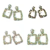 Ciondola il lampadario Nuovo arrivo Colorf Cristalli Orecchini quadrati in metallo Accessori per gioielli con strass moda di alta qualità per Dhgarden Dhjqs