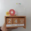 Decorative Objects Figurines Building block puzzle perpetual calendar desk calendar cartoon creative desktop Woodiness DIY ornaments small calendar gift 230515