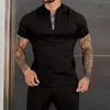 Men's Tracksuits Mens Jogger Outfits 2PCS Tracksuit Set Short Sleeve Knitted T Shirts Pants Sweatsuit Daily Clothing S-3XL For 230515