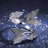 Anneaux de bande Animal anneaux ouverts papillon volant anniversaire cadeau romantique pour petite amie or/or Rose/argent couleur disponible anneau