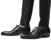 Erkek deri ayakkabılar moda İngiliz iş resmi deri ayakkabılar derbi elbise ayakkabıları düşük topuklu rahat deri iş ayakkabıları