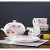 Dinnerware Sets Jingdezhen Ceramic Tableware Bone China Set Bowl And Plate Combination Family Dinner High-end Wedding Gifts 60 Pieces