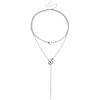 Designer Jewerly Cool Double Collar Chain Tassel Long Rod Pendant Halsband Personlig CLAVICLE DIAMMANS JAMPLÄNGNING