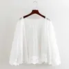 Knitted Cardigan Small Jacket Lace Holiday Sunscreen Shirt Short and Thin Air-conditioned Shirt Loose Lace Hollowed Out Shawl for Womene