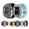 AP Mod Kit durchsichtiges Polycarbonat-Gehäuse für Apple Watch Serie 8, 7, 6, 5, 4 SE, weiches Silikonband, 40 mm, 41 mm, 44 mm, 45 mm