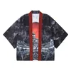 Etnisk kläder japansk stil kimonos män kvinnor 2023 vintage riddare tryckt cardigan boho blusar solskyddsmedel anime dubbelsidig