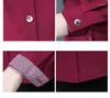 Women's Blouses Leisure White Black Red Shirt vrouwen Casual Koreaanse mode slanke lange mouw rapel shirts kantoor werk knop blouse blusas