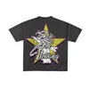 Men's T Shirts 2023 Gothic Punk Summer Y2K Fashion T-shirt Boys Shirt Girls Clothes Print Cartoon HELL BENT Pattern Tops
