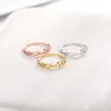 Bandringar Crystal Branches Wrap Rings Elegant rostfritt stål fingerringar Rhinestone Rings for Women Jewelry Gift Mujer