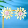 Stud Earrings Soramoore Romantic Sun Flower DIY For Women Bridal Wedding Engagement Lady Girl Charm Jewelry Stage Show Party Gift