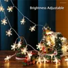 Strängar julbelysning 40 LED snöflingas ljus med fjärrblink snösträng fairy batteri drivs Xmas träd dekoration