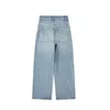 Women's Jeans Summer Women's 2023 Loose Trousers Flip Mid-Waist Casual Zip Pockets 540