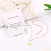 Pendant Necklaces Initials Letter Name Necklace For Women Men Gold Color Square Alphabet Charm Box Link Chain Couple Jewelry Drop De Dhh4B