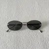 Sunglasses High-Quality Gold Metal Frame Oval Women Men Rimless Retro UV400 Outdoor Shades Eyewear With Diamond