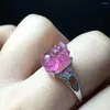 Кластерные кольца 12x8 мм натуральный красный турмалиновый розовый розовый драгоценный камень кристалл пи Сюс форма Женская мужчина свадьба