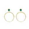 Boucles d'oreilles style grand cercle boucle d'oreille pendante avec malachite coquillage matériau respectueux de l'environnement bonne qualité pour les femmes partie bijoux