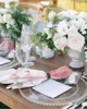 Tovagliolo da tavola 4 pezzi Tovaglioli quadrati fenicottero a strisce rosa 50 cm Decorazione di nozze per feste Panno da cucina per la cena